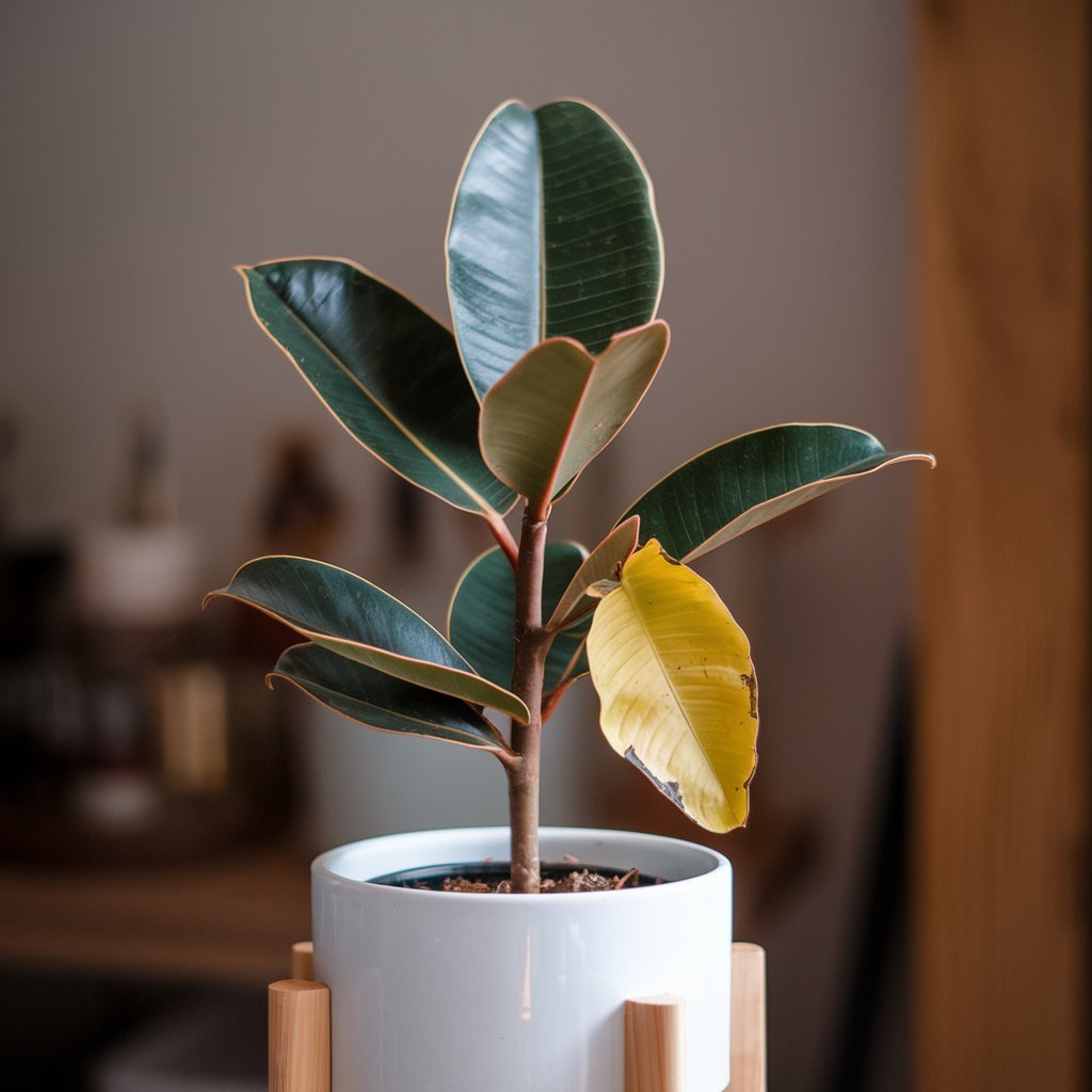 Rubber Plant's Leaves turning Yellow